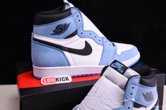 Cheap MAX UNIVERSITY RETRO 1 JORDAN BLACK WHITE AIR BLUE 555088-134 HIGH 0627